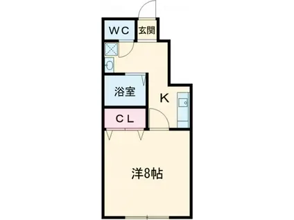 カルディア(1K/1階)の間取り写真