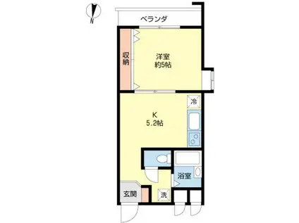 パークサイド平和島(1DK/1階)の間取り写真