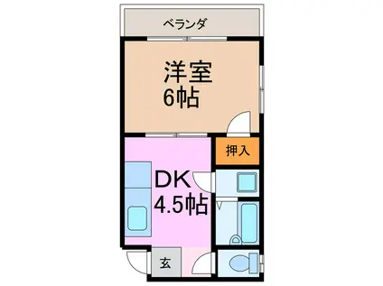 コーポイーグル(1DK/2階)の間取り写真