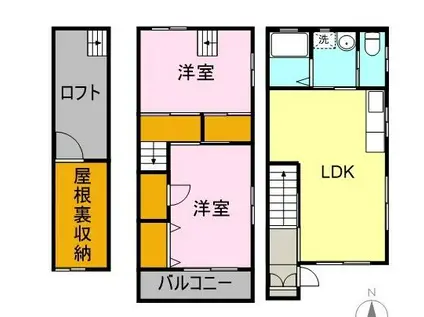 フルールIV(2LDK/1階)の間取り写真