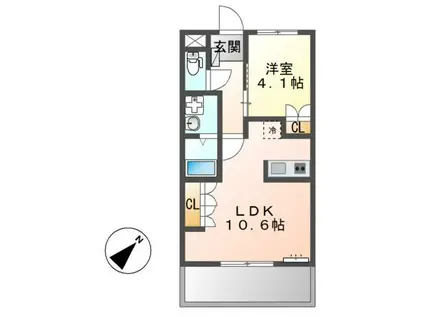 プランドール(1LDK/1階)の間取り写真