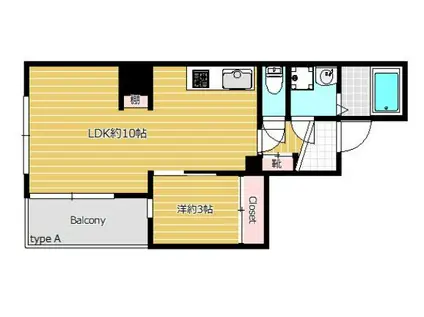 IRISSPIRA.BRIGHT AS(1LDK/6階)の間取り写真