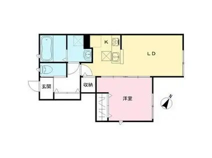 アコード(1LDK/1階)の間取り写真