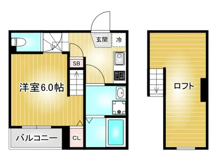MELUMO(1K/2階)の間取り写真