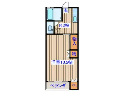 出花レジデンス郷家A棟(1K/1階)の間取り写真