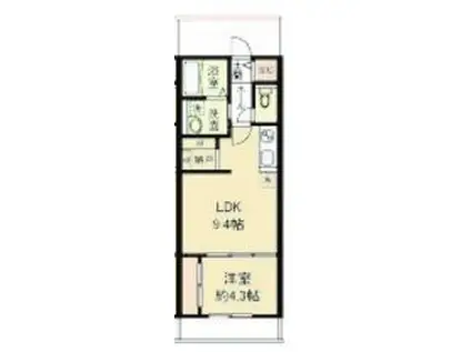 MAISON MEGUMI(1LDK/1階)の間取り写真