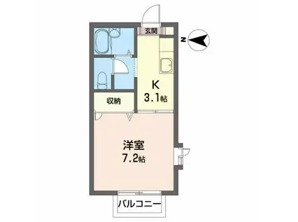 サンハイツ・セブン(1K/2階)の間取り写真