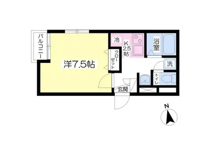 チェスタ・大手町(1K/2階)の間取り写真