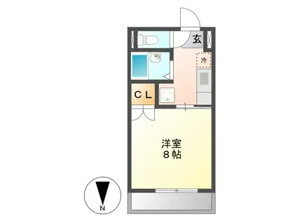 メゾンミレー(1K/3階)の間取り写真