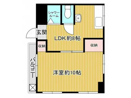 長谷コーポ(1LDK/1階)の間取り写真