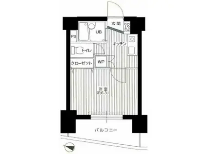 ロアール御茶ノ水順天堂大学前(1K/9階)の間取り写真
