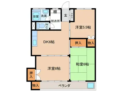 石沢ビル(3DK/3階)の間取り写真