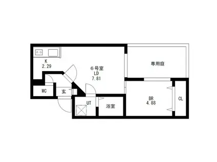 ディスティーノレジデンシア715(1LDK/1階)の間取り写真