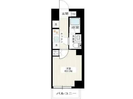 SQUARE CITY TSURUMI RIVERSIDE(1K/2階)の間取り写真