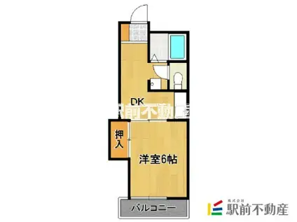 パールマンション鹿の子(1DK/4階)の間取り写真