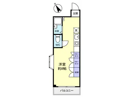 サンアベニュー谷津(ワンルーム/3階)の間取り写真