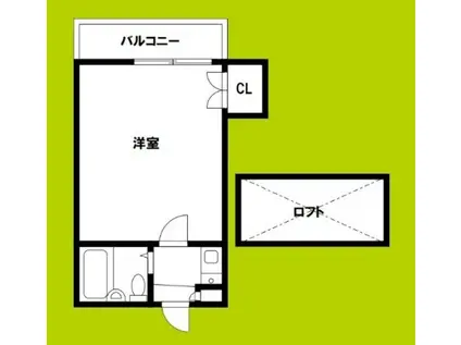 キャンパスコート東住吉(1K/2階)の間取り写真