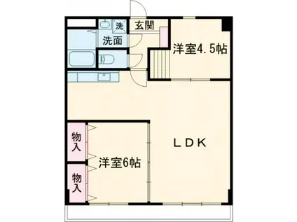 ライフ21SUWA(2LDK/5階)の間取り写真