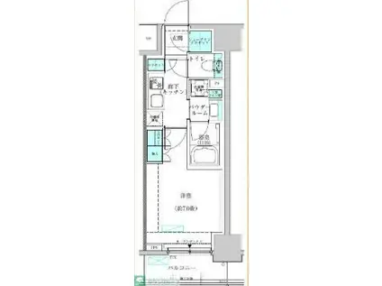 ヴィークブライト蔵前(1K/3階)の間取り写真