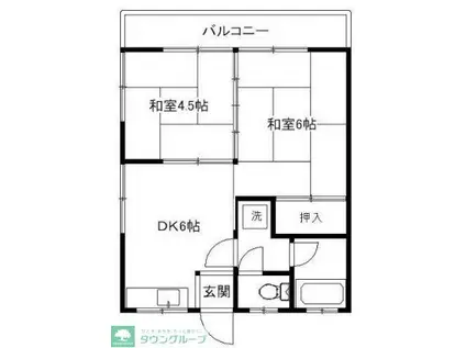 ニューこがねハイツ(2DK/2階)の間取り写真