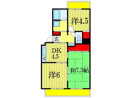 ボア・クレールB(3K/3階)の間取り写真