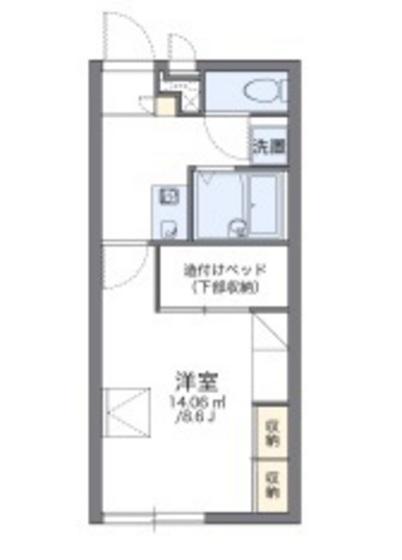 レオパレス恵(1K/2階)の間取り写真