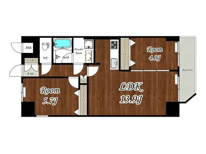 GLUCK MAISON F-TOYONAKA XVグリュックメゾン(2LDK/3階)の間取り写真