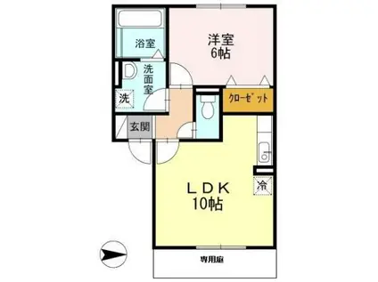セジュール椿(1LDK/1階)の間取り写真