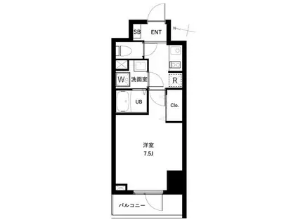 アーバンパーク扇大橋(1K/8階)の間取り写真