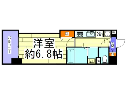 LUXE深江橋II(1K/6階)の間取り写真