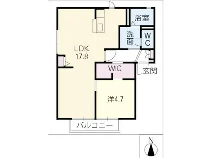 グリーンロードAB(1LDK/2階)の間取り写真