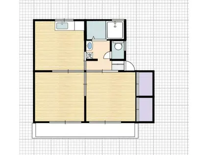 グリーンハウス(2DK/2階)の間取り写真