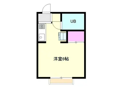 ハイツリベルテ(ワンルーム/2階)の間取り写真