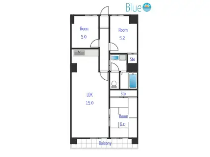 南山ハイム(3LDK/5階)の間取り写真