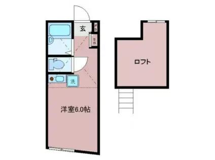 パークヒルズ板橋(ワンルーム/2階)の間取り写真