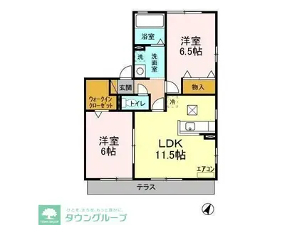 リビングタウンみずきA・B・C(2LDK/1階)の間取り写真