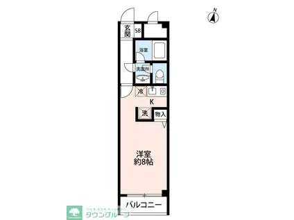 フローリアT(ワンルーム/2階)の間取り写真