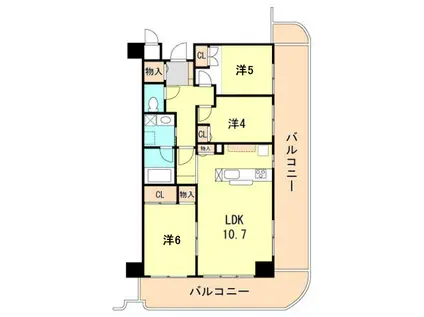 カサセルバ甲南山手(3LDK/11階)の間取り写真