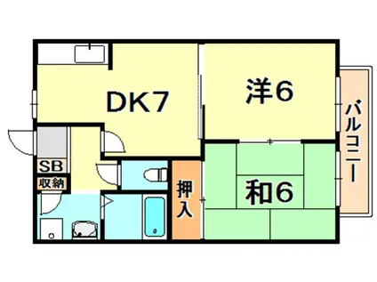 セフィラ宮本(2DK/1階)の間取り写真