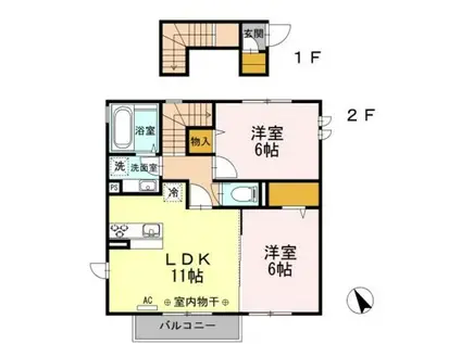 シャルマン48(2LDK/2階)の間取り写真