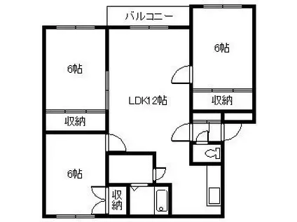 近永ハイツ(3LDK/2階)の間取り写真