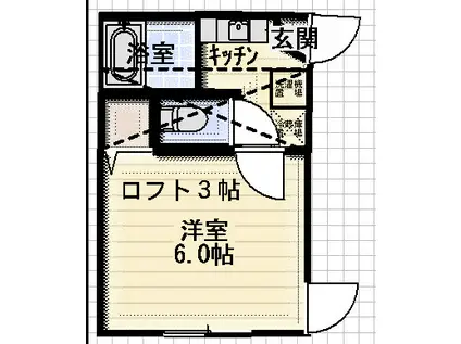 アイコート東池袋(1K/2階)の間取り写真