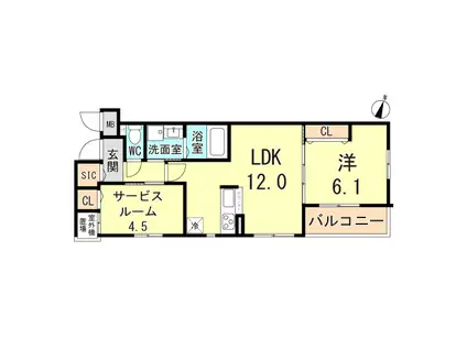 ワコーレヴィータ魚崎PARC(1SLDK/3階)の間取り写真