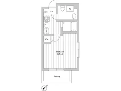 アドヴァンス・石雅(1K/2階)の間取り写真