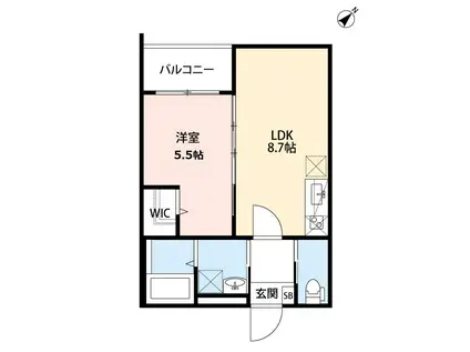 シーポート(1LDK/1階)の間取り写真