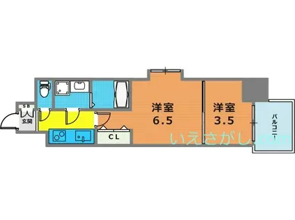 ユニバーサルビル・アネックス(2K/3階)の間取り写真