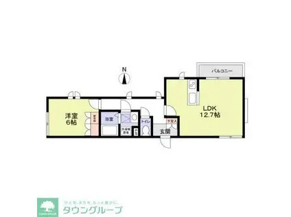 FOREST MAISON CREAウエスト(1LDK/1階)の間取り写真