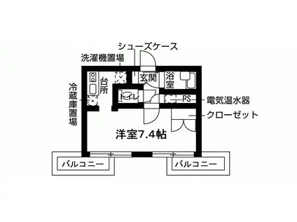 レジデンス藤ヶ丘II(ワンルーム/3階)の間取り写真