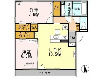 SEJOUR TAMMY(2LDK/1階)の間取り写真