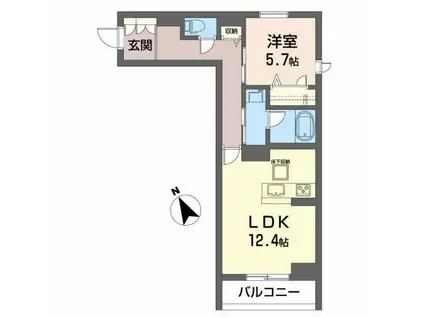 レアリゼ長町(1LDK/1階)の間取り写真